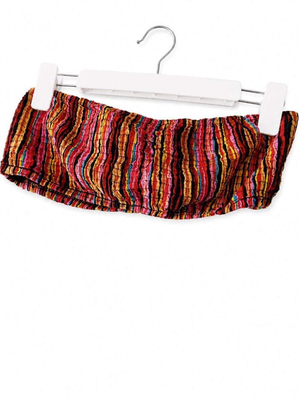 Wet Seal Multicolor Smocked Cotton Bandeau Hippe Tube Top Size L